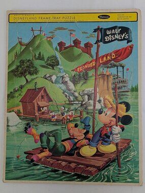 Vintage Whitman Walt Disneys Disneyland Frame Tray Puzzle Complete Frontier Land
